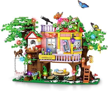 840 Piece Tree House Building Sets, Creative Forest Building Blocks Kit, Friends Friendship Tree With Swing Animals Flowers, Birthday Gifts for Kids Girls Boys Age 6 7 8+ - متتبع أسعار Amazon.sa