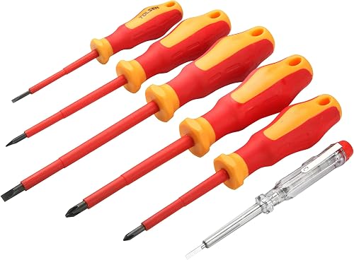 Tolsen 6 Piece VDE Screwdrivers Set Insulated Hand Tools for Electrical Installation Maintenance Repair Fastening Work with Assorted Sizes for Professional and Workshop Applications on Amazon.ae - Price Tracker