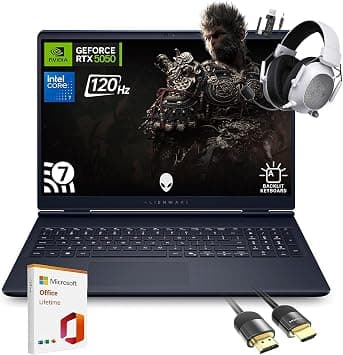 Dell Alienware 16 Aurora Gaming Laptop AC16250, 16" WQXGA Display, NVIDIA GeForce RTX 5050, Intel Core 7-240H, 16GB RAM, 1TB SSD, Backlit Keyboard, with Mytrix Assy Office Lifetime, Wins 11 Pro on Amazon.ae - Price Tracker