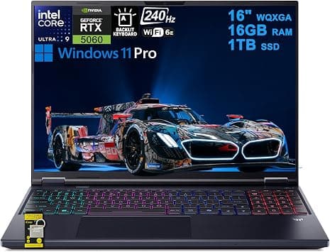 acer Predator Helios Neo 16S AI Gaming Laptop 16" 2560x1600 OLED 240Hz (100% DCI-P3 G-SYNC) Intel 24-core Ultra 9 275HX 16GB DDR5 1TB SSD GeForce RTX 5060 GDDR7 (Up to 572 AI Tops) Win11Pro ICP Hub on Amazon.ae - Price Tracker