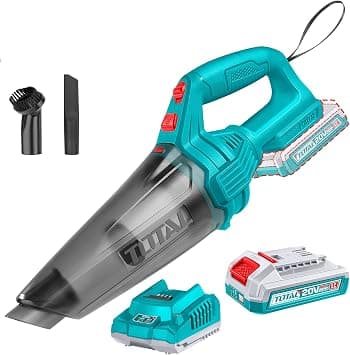 TOTAL 20V Cordless Handheld Vacuum Cleaner (9kpa Suction) - 0.5L Dust Capacity with 2.0Ah Battery & Fast Charger - Includes Crevice Nozzle & Soft Bristle Brush - TVLI20126 on Amazon - Best Deal Finder