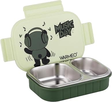 WARMEO Goofy Insulated Lunch Box with Two Compartment BPA Free, Kids Lunch Box,Food Grade Ideal for School, Picnic, Office & Outdoor - 500ml Green, Stainless Steel on Amazon.ae - Price Tracker