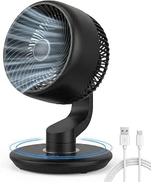 GAIITIR Desk Fan for Bedroom, 30dB Quiet Air Circulator Fan Rechargeable, 8 Inch Table Fan for Home Office, 5 Speed, 9H Timer, 90° Vertical Manual+120° Horizontal Oscillating, Small but Powerful on Amazon - Best Deal Finder