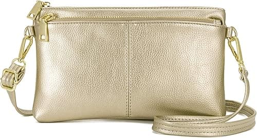 ZOOEASS Triple Zip Small Crossbody Bag Lightweight Purses Vegan Leather Wristlet Clutch, Includes Adjustable Shoulder on Amazon.ae - Price Tracker