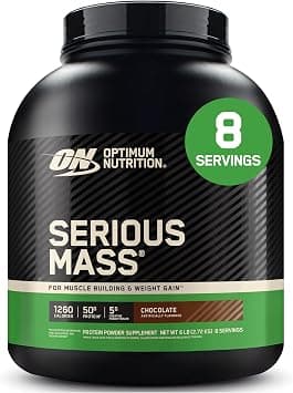 Optimum Nutrition Serious Mass, Weight Gainer Protein Powder, Mass Gainer, Vitamin C and Zinc for Immune Support, Creatine, Chocolate, 6 Pound (Packaging May Vary) - متتبع أسعار Amazon.sa