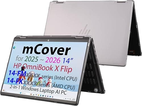 mCover Hard Case ONLY Compatible for 2025+ 14" HP OmniBook X Flip 14-FMxxxx 14-FKxxxx 2-in-1 (with 360° Hinge) Windows Laptop (NOT Fitting Any Other HP Models)- Clear on Amazon.ae - Price Tracker
