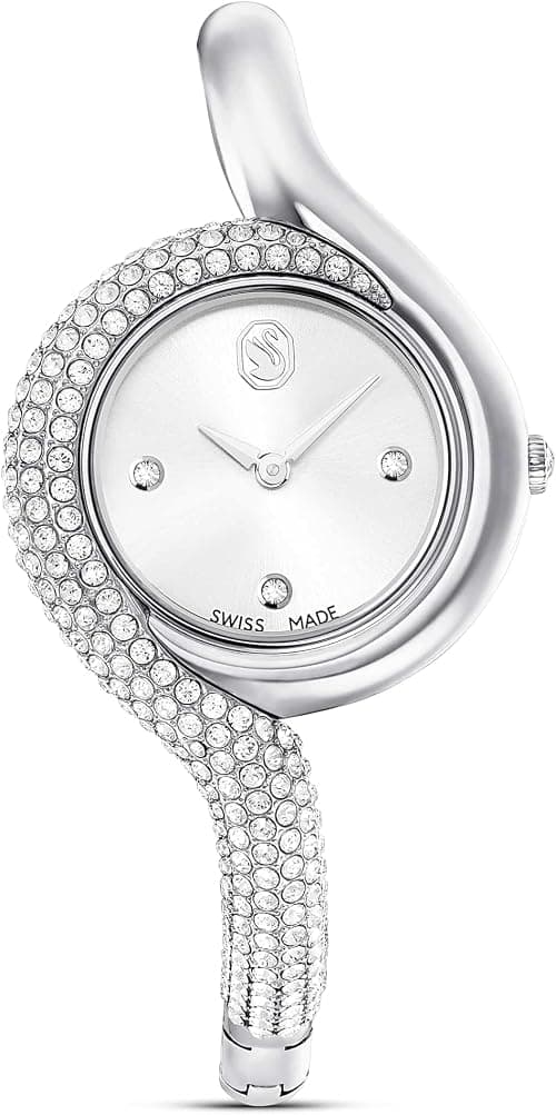 Swarovski Dextera Asymmetric Watch, Swiss Made, Metal Bracelet, Silver Tone, Stainless Steel, Silver Tone على أمازون - دليلك لأفضل العروض