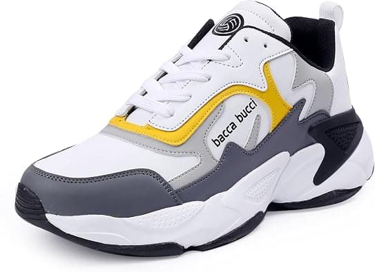 Bacca Bucci Men's Spark Running Shoes/Trainers for Gyming, Cross Training, Heavy Weight Lifting, Cross-fit with Natural Rubber & Eva Sole and Breathable Upper على Amazon.ae - متتبع الأسعار