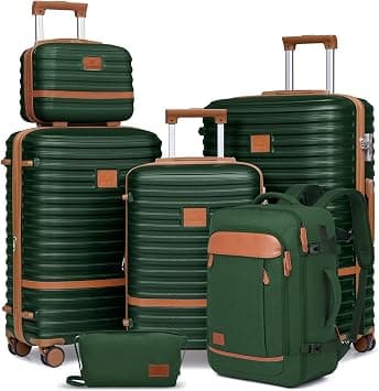 Joyway Carry on Luggage Sets, Green, 6 piece set(13/20/24/28), Hardside Expandable Travel Laggage With Tsa Lock on Amazon.ae - Price Tracker