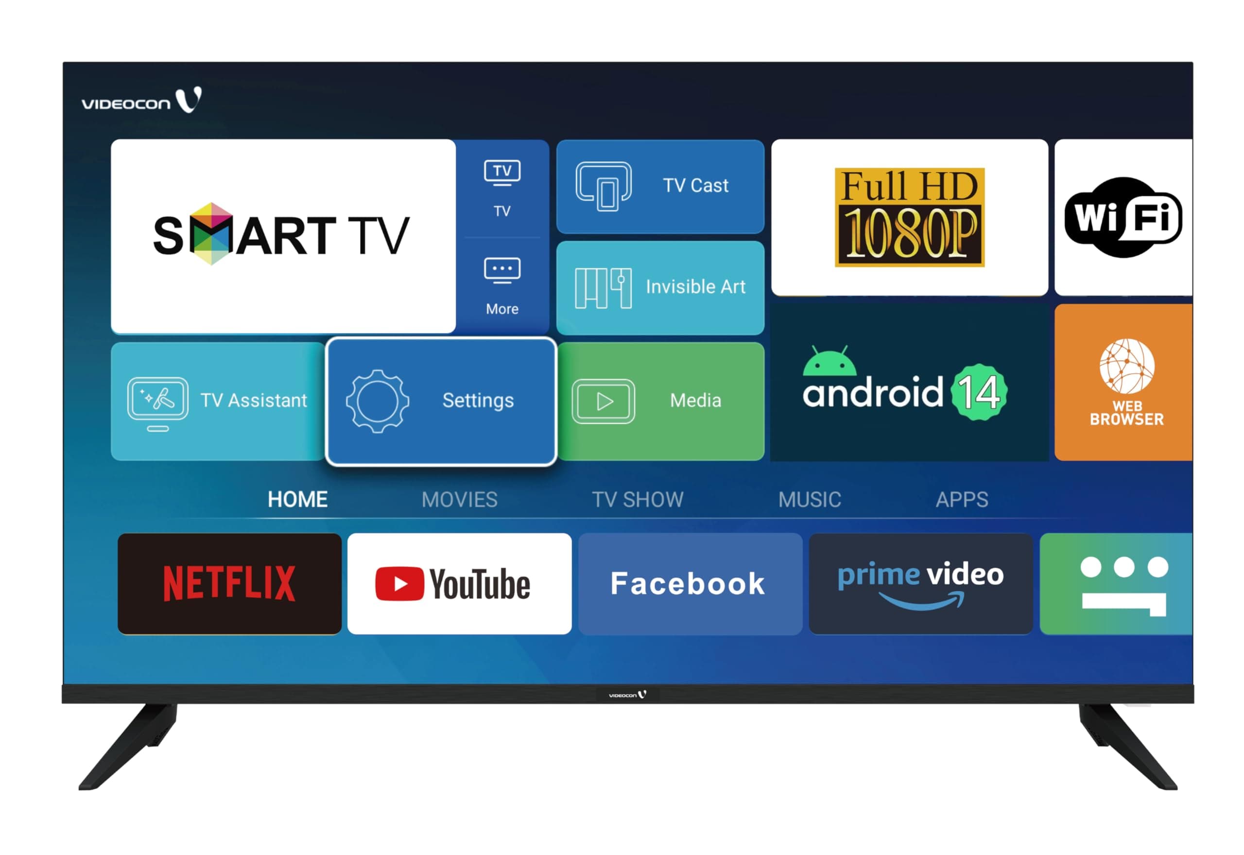 Videocon 43 Inch Edgeless FHD Android 14 Smart TV 2024 New Model Google Play Netflix youtube E43EL1100 on Amazon.ae - Price Tracker