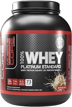 MuscleCore 100% Whey Platinum Standard Protein Powder – Birthday Cake | 24g Whey Protein, 5.4g BCAAs, Zero Sugar, Lean Muscle & Recovery Support – 5LB Family Size on Amazon - Best Deal Finder