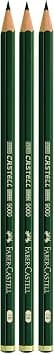 Faber-Castell Castell 9000 111098 3 Pencils Hardness 2B Barrel Colour Green - متتبع أسعار Amazon.sa