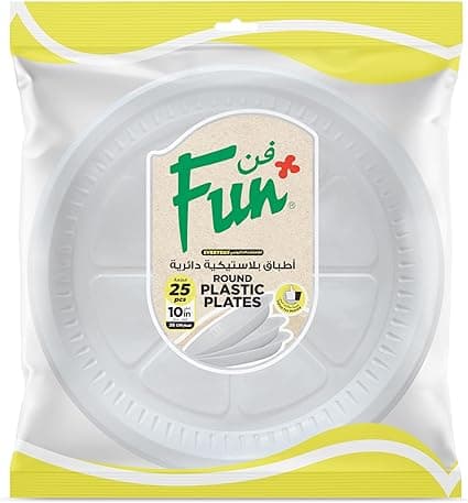 Fun Everyday Disposable Plastic Plate Set, Large, 26 Cm, Pack of 25 on Amazon.ae - Price Tracker