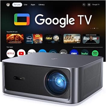 HAPPRUN 3000 ANSI Lumens Outdoor Projector with Official Google TV | 4K Supported, Dolby Audio, Auto Focus & Auto Keystone, 10K+ Apps, WiFi 6, Bluetooth, Indoor & Outdoor Movies على Amazon.ae - متتبع الأسعار