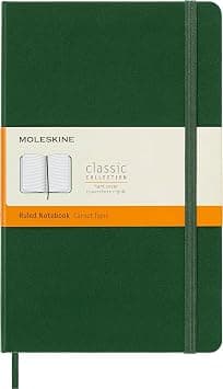 Moleskine 13 x 21 cm Classic Ruled Paper Notebook Hard Cover and Elastic Closure Journal - Myrtle Green - متتبع أسعار Amazon.sa