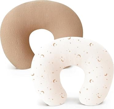 Konssy Muslin Nursing Pillow Covers, Soft and Cute Nursing Covers for Breastfeeding Pillows, Ideal for Newborn Baby Boys and Girls (Camel, Moon) - 2 Pack on Amazon.ae - Price Tracker