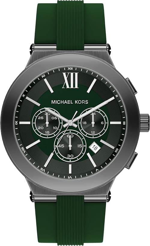 Michael Kors Men's Billie Chronograph Green Silicone Watch (Model: MK9255) على Amazon.ae - متتبع الأسعار