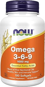 Now Foods Omega 3-6-9 1000 mg | Blend of Five Oils with EPA & DHA & GLA for Heart Health & Brain Support & Joint Function & Skin Health & Immune Support | 100 Softgels on Amazon - Best Deal Finder