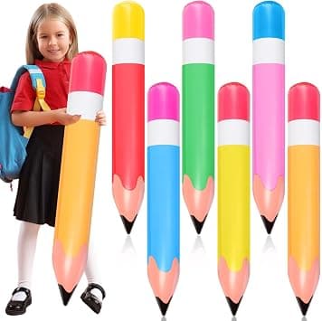 6 Pcs 26.77 Inch Giant Inflatable Pencil Balloons, KASTWAVE Large Back to School Party Decorations, Blow-Up Jumbo Pencil Balloons, Hanging Decor for Photo Prop, Birthday Favor, Classroom على Amazon.ae - متتبع الأسعار