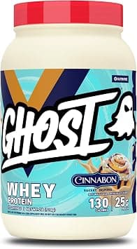 GHOST Whey Protein Powder, Cinnabon - 2lb, 25g of Protein - Cinnamon Roll Flavored Isolate, Concentrate & Hydrolyzed Whey Protein Blend - Post Workout Shakes - Soy & Gluten Free على Amazon.ae - متتبع الأسعار