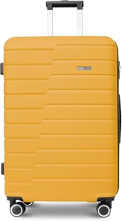 Parajohn Twinora 20 Inch Cabin Luggage with Combination Lock & 8 Spinner Wheels, Small Hard ABS Cabin Suitcase for Travel, Trolley Bag for Travel, Carry On Luggage Suitcase - Yellow on Amazon - Best Deal Finder