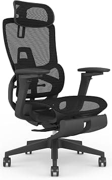 Skyland Office chair comfort - High-Back Mesh Design, 4D Armrests, gaming desk chair, Adjustable Lumbar Support & Footrest, Seat Depth Adjustment (Black) on Amazon.ae - Price Tracker
