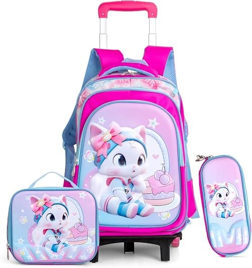 School Bag,Children School Bag Student Backpack with Pencil Bag, Lunch bag, Trailer, 3D cartoon pattern Large volume Waterproof Bookbag and for 3-10 Year Elementary Kindergarten على Amazon.ae - متتبع الأسعار