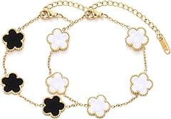 TICVSS Four Leaf Clover Bracelet for Women 18K Gold Plated Stainless Steel Lucky 4 Leaf Link Bracelet Jewelry Gift for Women - Amazon.ae Price Tracker