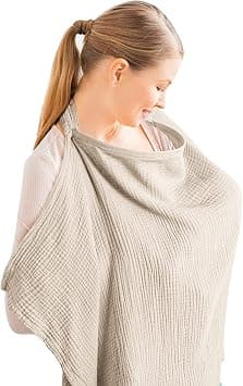Muslin Nursing Cover for Baby Breastfeeding, Breathable Cotton Breastfeeding Cover with Rigid Hoop, Gentle on Skin, Breathable, 360° Full Coverage, for Mother Nursing Apron (Summer Wheat), Summer on Amazon.sa - Price Tracker