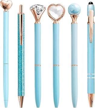 YOXMJDB Fancy Pens for Women, 6 Pcs Blue Pens Ballpoint Pens Bulk, 1.0mm Medium Point Black Ink Pens for Note Taking, Cute Pens Smooth Writing Pens Gifts for Nurse Teacher (Blue) on Amazon.sa - Price Tracker
