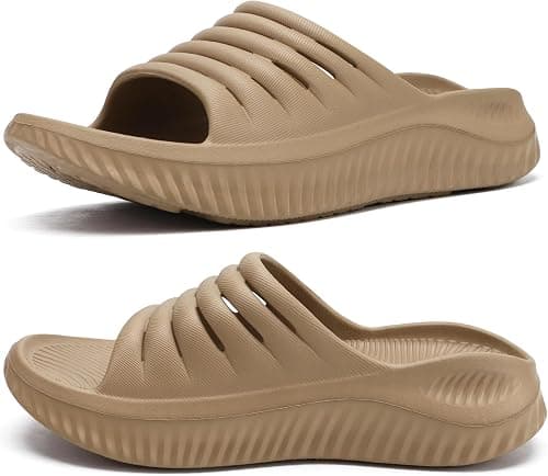 KuaiLu Womens Recovery Sandals With Comfortable Plantar Fasciitis Arch Support, Orthotic Adjustable Thick Cushion Sport Slides Reduces Stress on Feet, Joints & Back Post-Exercise على Amazon.ae - متتبع الأسعار