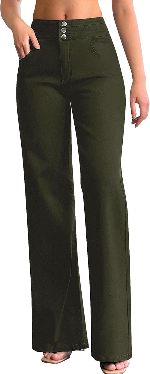 roswear Women's Wide Leg Jeans Casual High Waisted Stretch Baggy Loose Denim Pants on Amazon.ae - Price Tracker