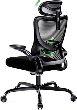 Marsail كرسي مكتب, Ergonomic Chair with Adjustable Headrest Lumbar Support and Foldable 3D Armrests, Office Chair with Height Adjustment for Home Office, Gaming, Up to 136 kg / 300 lbs Load Capacity on Amazon.ae - Price Tracker