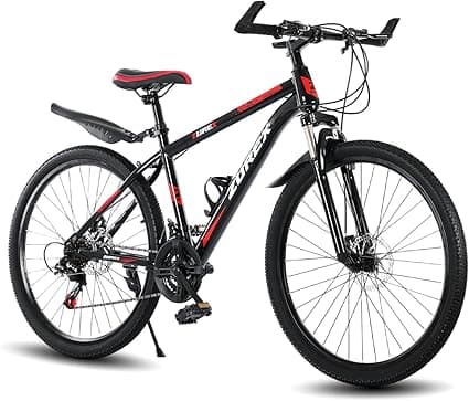 Mountain Bike for Adults, 26" MTB with 21-Speed Shifters, Front Suspension, Dual Disc Brakes, High-Carbon Steel Frame, Adjustable Seat on Amazon.ae - Price Tracker