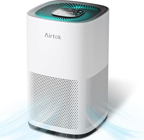 AIRTOK Air Purifiers Large Room with H13 True HEPA Filter for Bedroom Home - Air Purifier for Allergies and Pets Smoke Mold Dust Dander Odor Coverage Max 793 ft2 99.9% Removal to 0.1mic Ozone-Free on Amazon.ae - Price Tracker