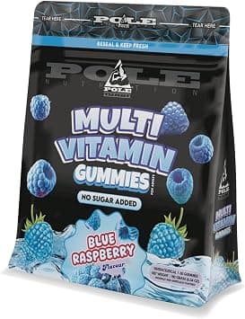 Pole Nutrition Multi Vitamin Gummies for Adults, Blue Raspberry Flavour, No Sugar Added, 60 Gummies, 180g on Amazon.ae - Price Tracker