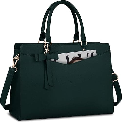 Laptop Bag for Women 15.6 Inch Waterproof PU Leather Tote Bag Business Office Work Bag Briefcase Computer Tote Bag على Amazon.ae - متتبع الأسعار
