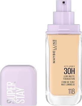 Maybelline New York, Super Stay Lumi-Matte Liquid Foundation, 30hr Longwear formula, Light as Air, Waterproof, Sweatproof, Luminous Matte Finish - 118 - Amazon.sa Price Tracker