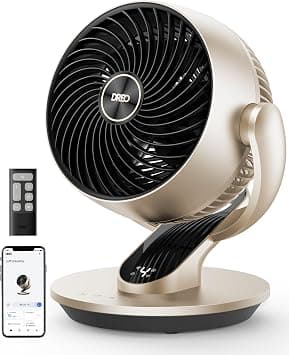 Dreo Smart Desk Fan for Bedroom, Powerful 70 ft Whole Room Air Circulator Fan, 120°+90° oscillating fans with Voice Control, 4 Speeds, 5 Modes, 12H Timer, 9" Portable Table Fan for Office, Home on Amazon.ae - Price Tracker