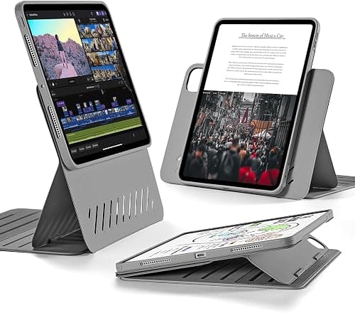 ESR for iPad Pro 11 Inch Case (2022/2021 / 2020/2018, 1st, 2nd, 3rd & 4th Gen), Removable Magnetic Cover, Adjustable Portrait/Landscape Stand with Raised Display View, 9 Standing Angles, Grey | Removable magnetic cover, adjustable portrait / landscape stand with raised display view, 9 standing angles on Amazon.ae - Price Tracker