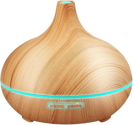 SKY-TOUCH Essential Oil Diffuser, 550Ml Oil Diffuser With 4 Timer, Aromatherapy Diffuser With Auto Shut-Off Function, Cool Mist Humidifier Bpa-Free For Bedroom Home-Yellow Wood on Amazon.ae - Price Tracker