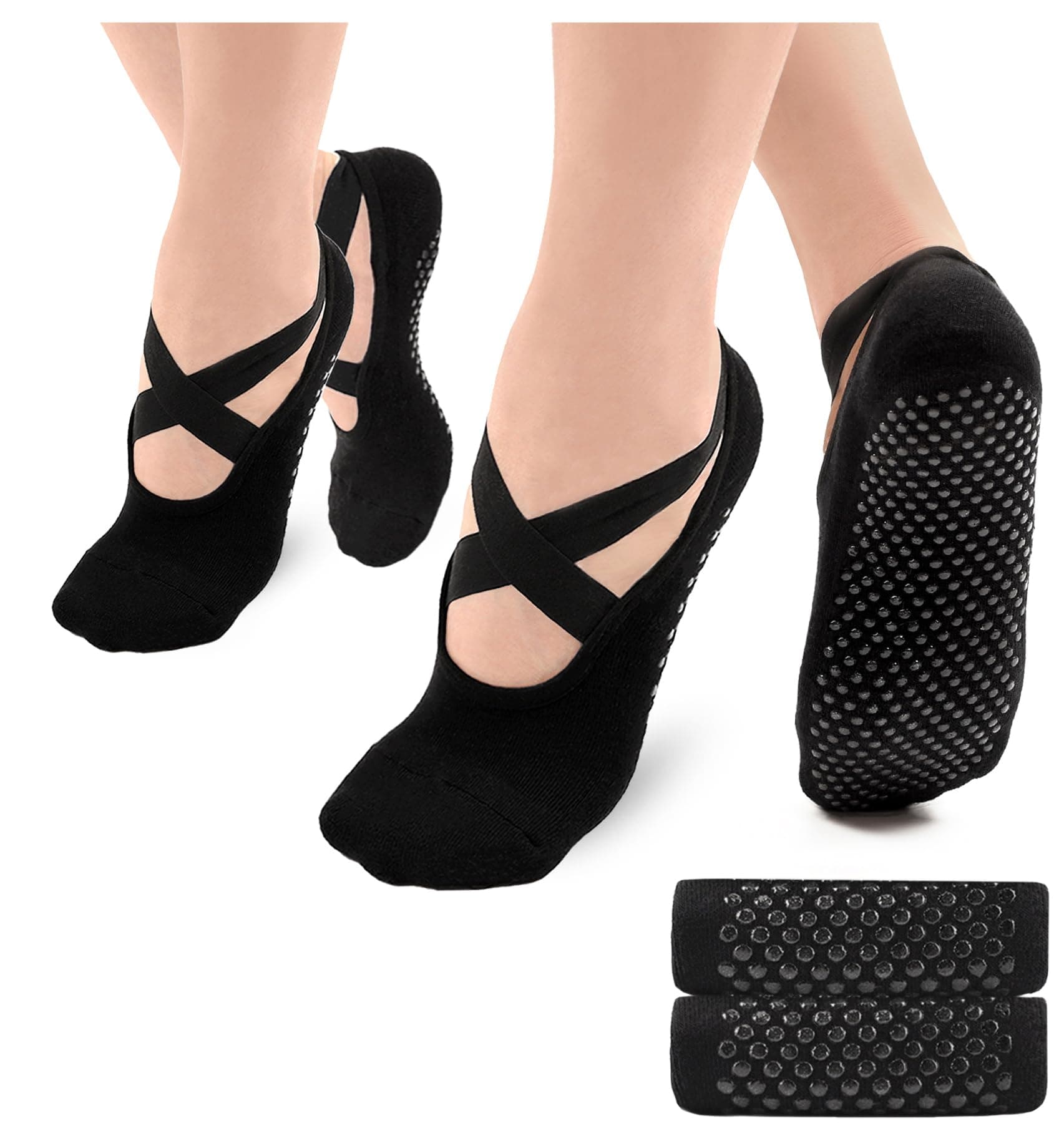 Bevigorio Grip Pilates Socks Straps & Cushion Yoga Socks with Grips for Women Non Slip Grippy Gripper Barre Socks on Amazon.ae - Price Tracker