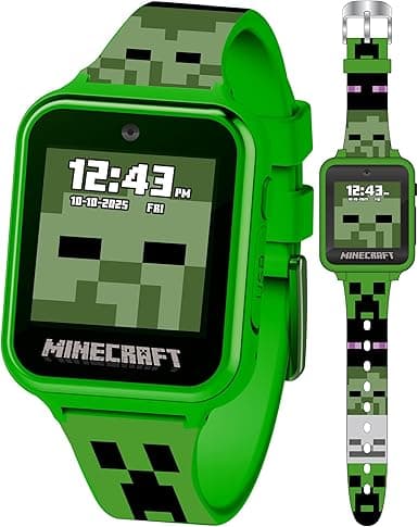 Minecraft Kids Smartwatch - Interactive LED Screen Watch with 10 Custom Watch Faces, Games, Camera, Alarm, Step Tracker & More - Fun Tech Gift for Boys and Girls - Fits Wrists 5.5'' to 8.0" on Amazon.ae - Price Tracker