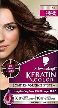 Schwarzkopf Keratin Color Permanent Hair Color, 4.6 Intense Cocoa, 1 Application - Salon Inspired Permanent Hair Dye, for up to 80% Less Breakage vs Untreated Hair and up to 100% Gray Coverage on Amazon.ae - Price Tracker