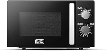 BLACK+DECKER Microwave Oven, 20L, 700W, 5 Power Levels, Defrost Function, 35-Min Timer, 255mm Glass Turntable for Even Cooking, Easy-Clean Cavity, Stylish Chrome Knobs – Black, MZ2005P-B5 on Amazon.ae - Price Tracker