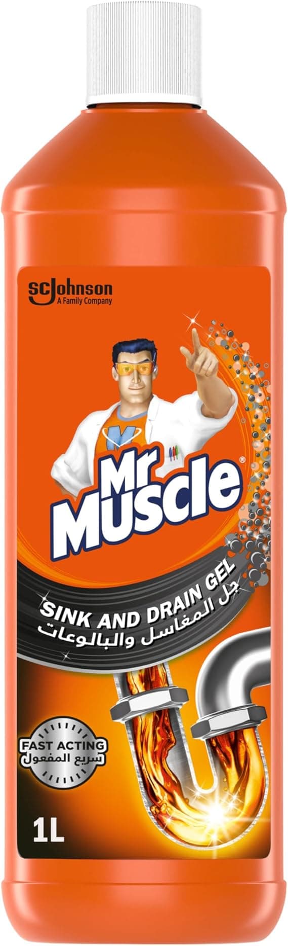 Mr. Muscle Sink and Drain Gel Cleaner, Clear Blocked Sinks Fast, Works In 5 Minutes, Works 3x Better Than Bleach, Safe for All Pipes, 1L on Amazon.ae - Price Tracker