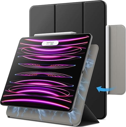 JETech Magnetic Case for iPad Pro 12.9" 6/5/4/3, Black | For 2022/2021/2020/2018 Model, Slim Smart Design Cover, Auto Wake/Sleep, Lightweight Protection على Amazon.ae - متتبع الأسعار