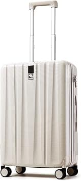 Hanke 20 Inch Carry On Luggage 22x14x9 Airline Approved Lightweight PC Hard Shell Suitcases with Wheels, Travel Rolling Suitcase Luggage Bag for Weekender(Ivory White) on Amazon - Best Deal Finder