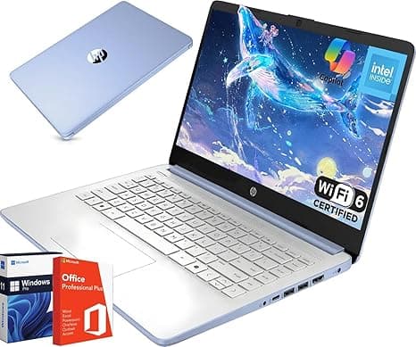 HP 2025 New Student Business Laptop, Intel N150 CPU(Beats N4120), 14 Inch LED, 16GB RAM, 384GB Storage(128GB UFS+256GB MSD), Wi-Fi 6, Copilot AI, Office Pro Lifetime, Windows 11 Pro, Sky Blue, w/Mouse on Amazon.ae - Price Tracker