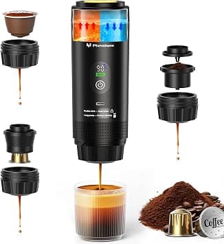 Portable 6-in-1 Electric Espresso Machine – 20 Bar Self-Heating Coffee Maker with 7500 mA Battery, Display, Compatible with Large/Small Capsules and Coffee Powder for Travel, Camping - Amazon.sa Price Tracker